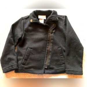 Worn once-Little Lass cute & sassy girls 24-mo short sparkly black fleece jacket